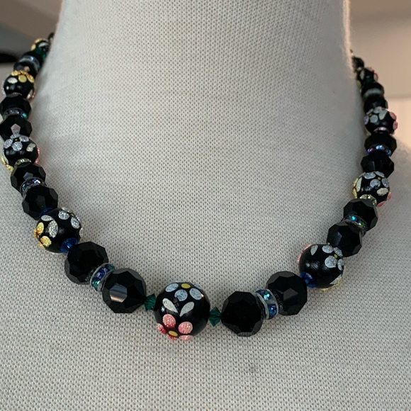 Jewelry - Vintage handpainted Austrian Chrystal necklace
